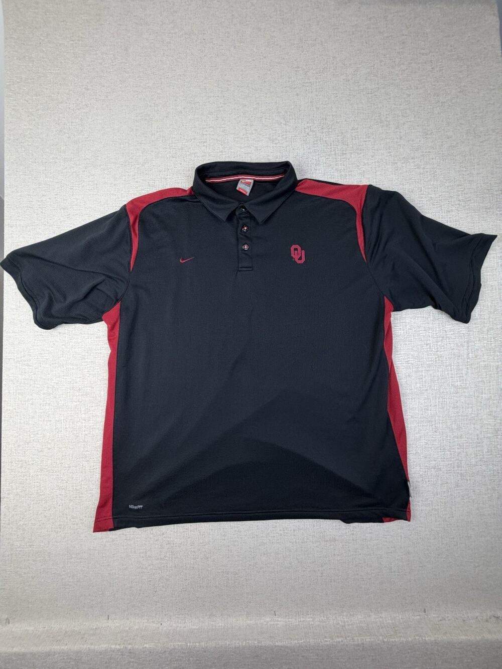 Nike Team OU Sooners Men’s 3XL Black Red Fit Dry Performance Polo